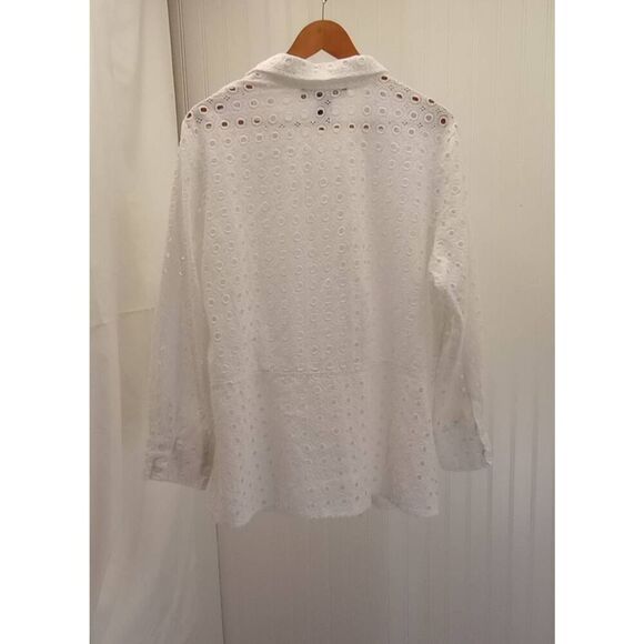 Ashley Stewart White Eyelet Blazer - Picture 2 of 7